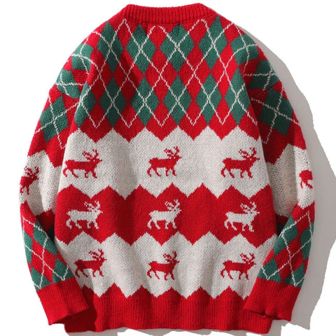 Christmas Elk Pattern Knit Sweater