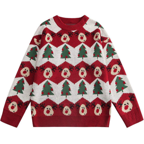 Christmas Tree Pattern Knit Sweater