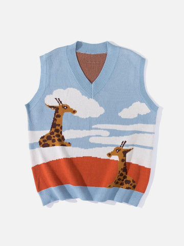 Cloud Giraffe Knit Vest