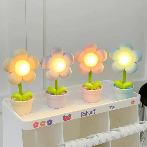 Niedliche Mini-LED-Gänseblümchen-Tischlampe, Nachttischlampe