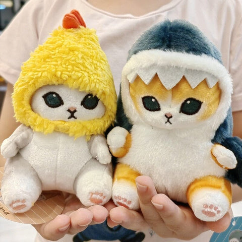 Cute Plush Shark Cat and Breaded Shrimp Cat