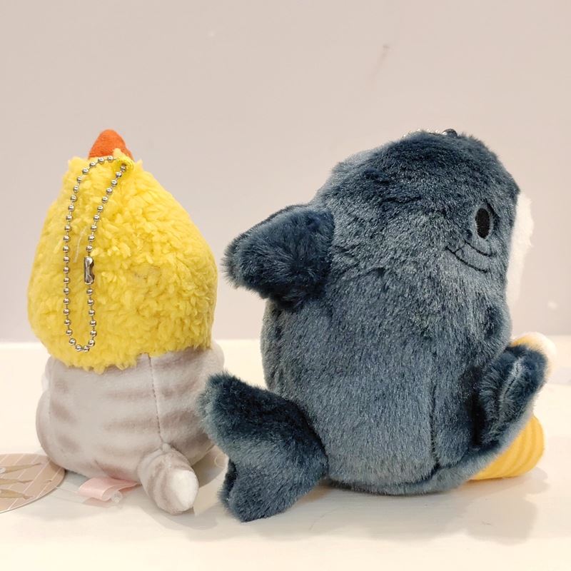 Cute Plush Shark Cat and Breaded Shrimp Cat