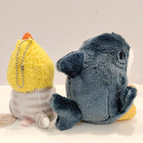 Cute Plush Shark Cat and Breaded Shrimp Cat