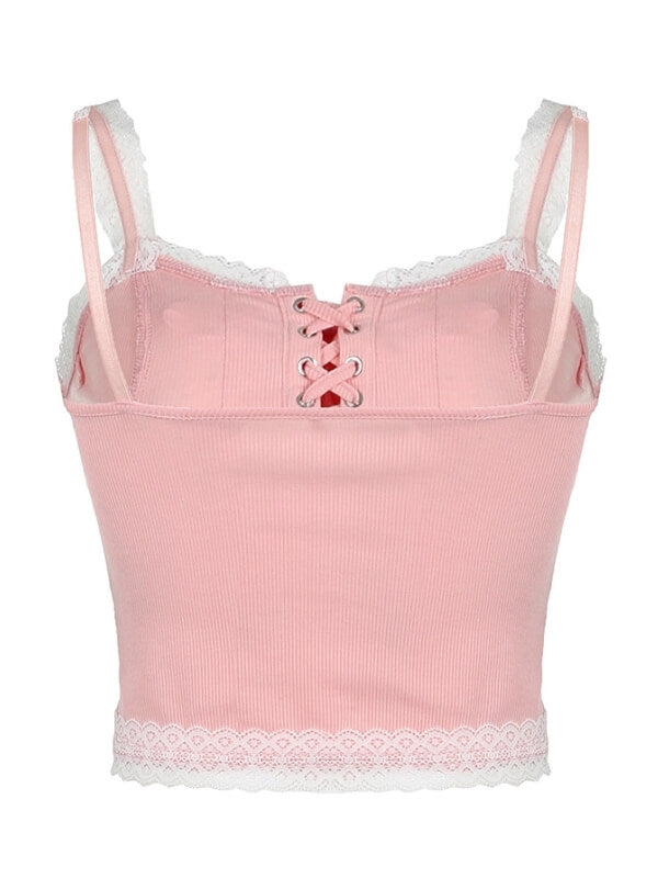 Engelhaftes rosa Spitzen-Camisole