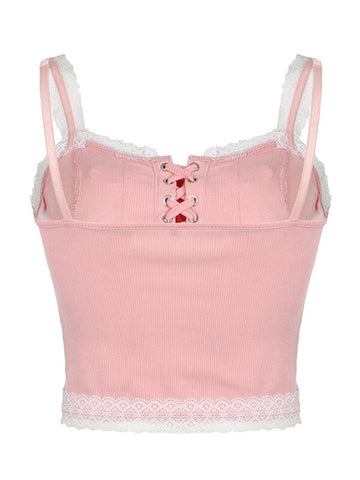 Engelhaftes rosa Spitzen-Camisole