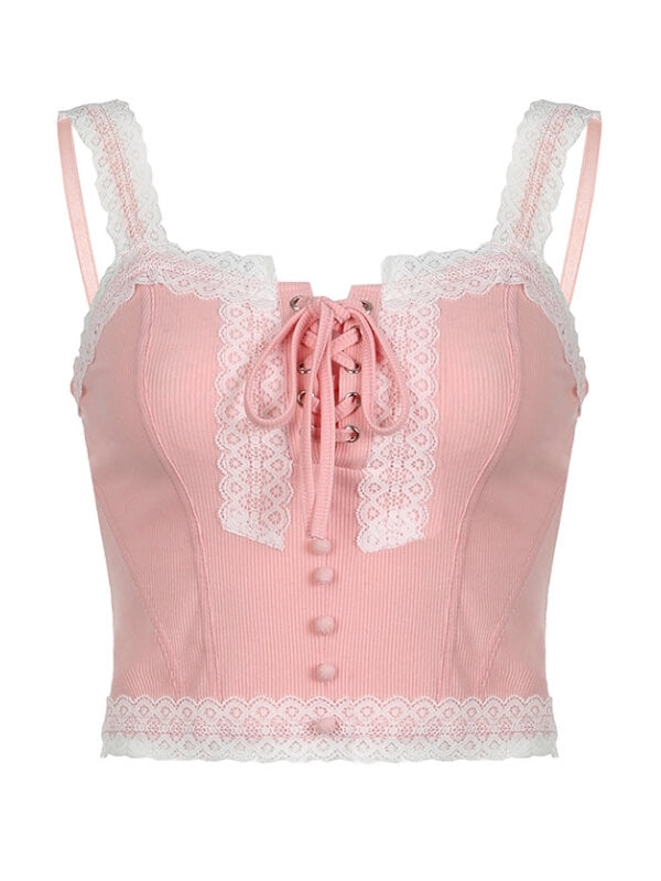 Engelhaftes rosa Spitzen-Camisole