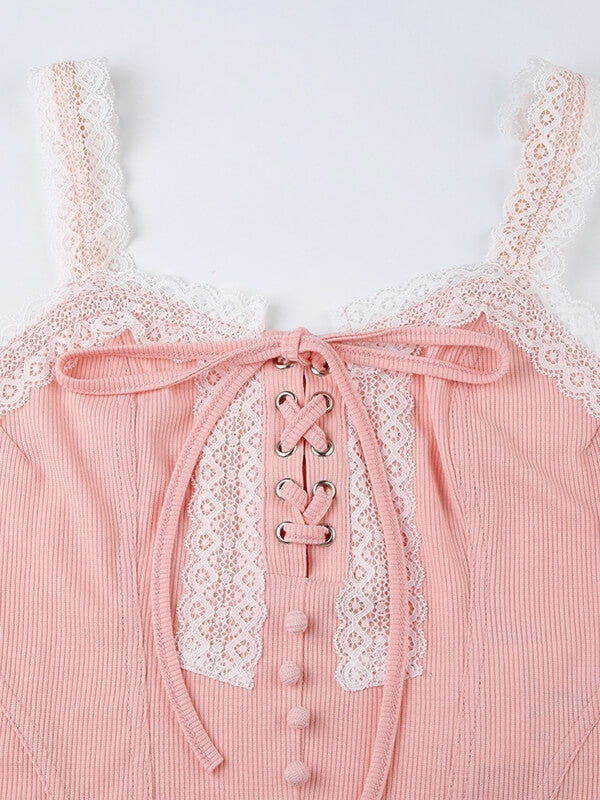 Angelic pink lace camisole