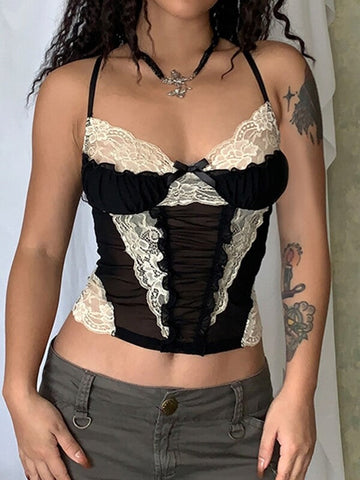 Kokettes Vintage-Spitzen-Unterhemd