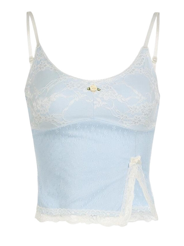 Sommer-Camisole mit Blumenspitze