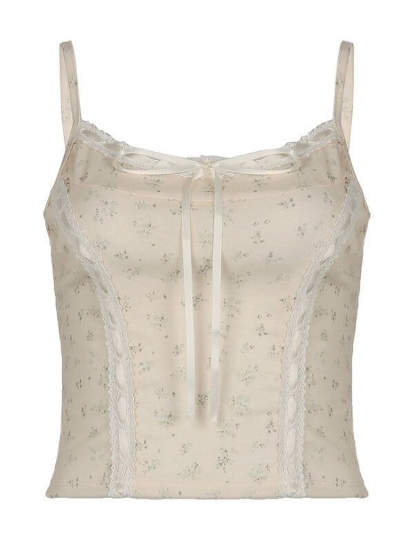 Camisole-Oberteil im Vintage-Stil mit Blumenmuster