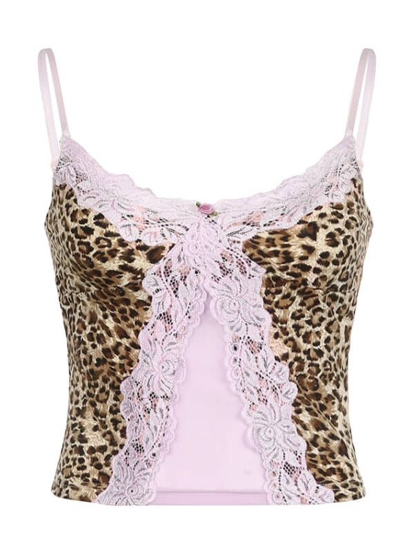 Camisola de encaje de leopardo Nevaeh