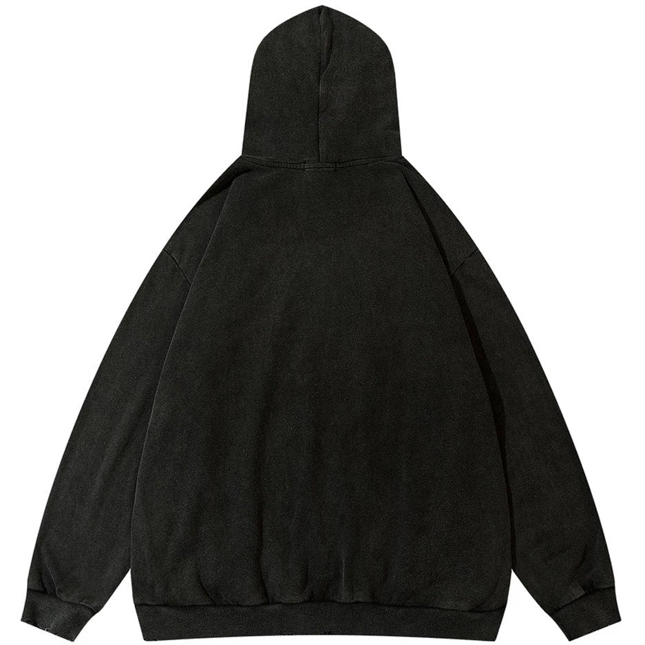 Kapuzenpullover mit Zähnen-Stickerei