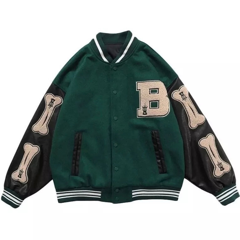 Skeleton Sleeve Varsity Jacket