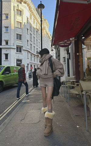 Oversized Knitwear Set with Scar