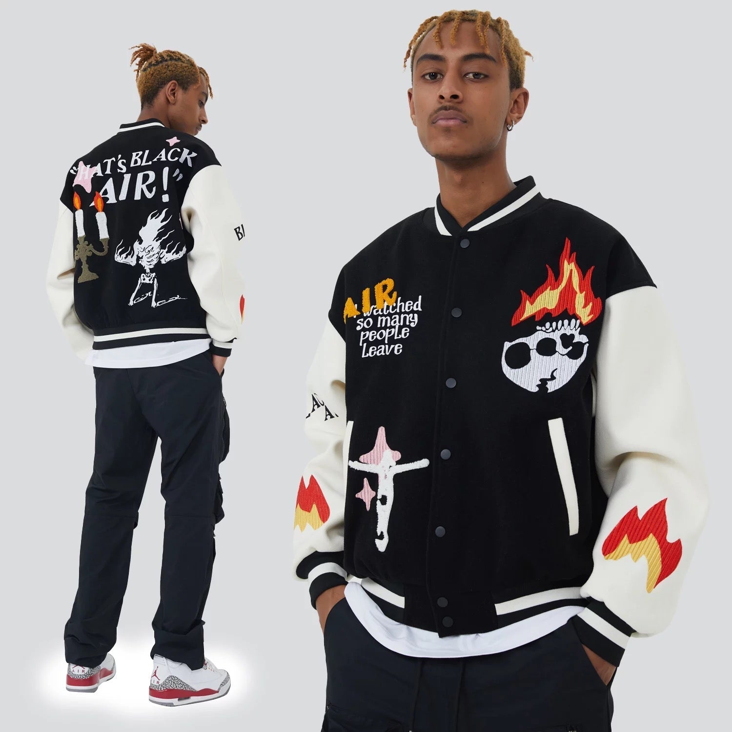 Burning Skull Varsity Jacket