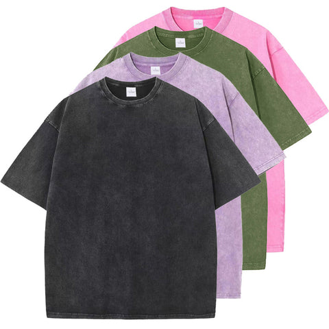 Acid-Washed Basic Oversize-T-Shirt