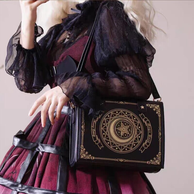 Dark Kawaii Moon Magic Book Bag