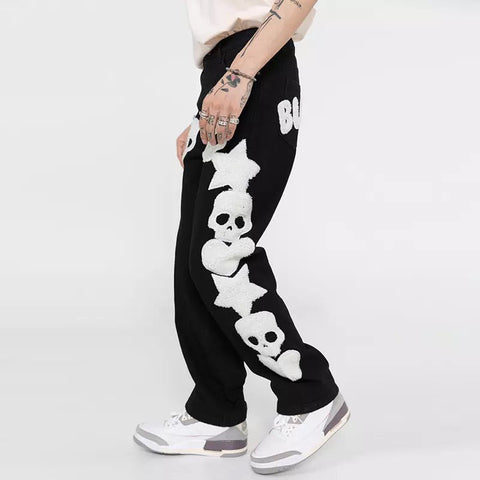 Skulls x Stars x Hearts Patch Jeans