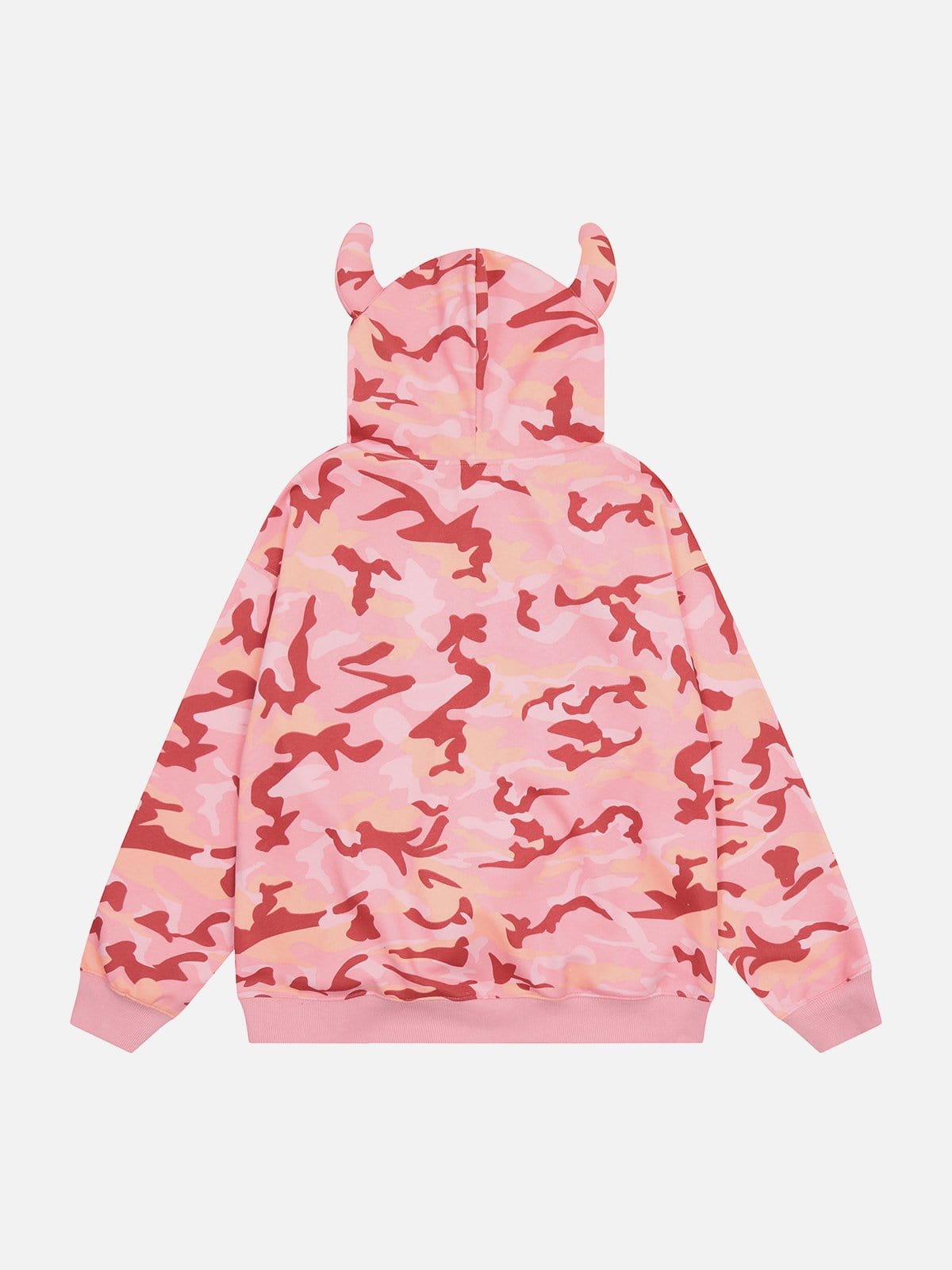 Sudadera con capucha de camuflaje de cuerno de diablo