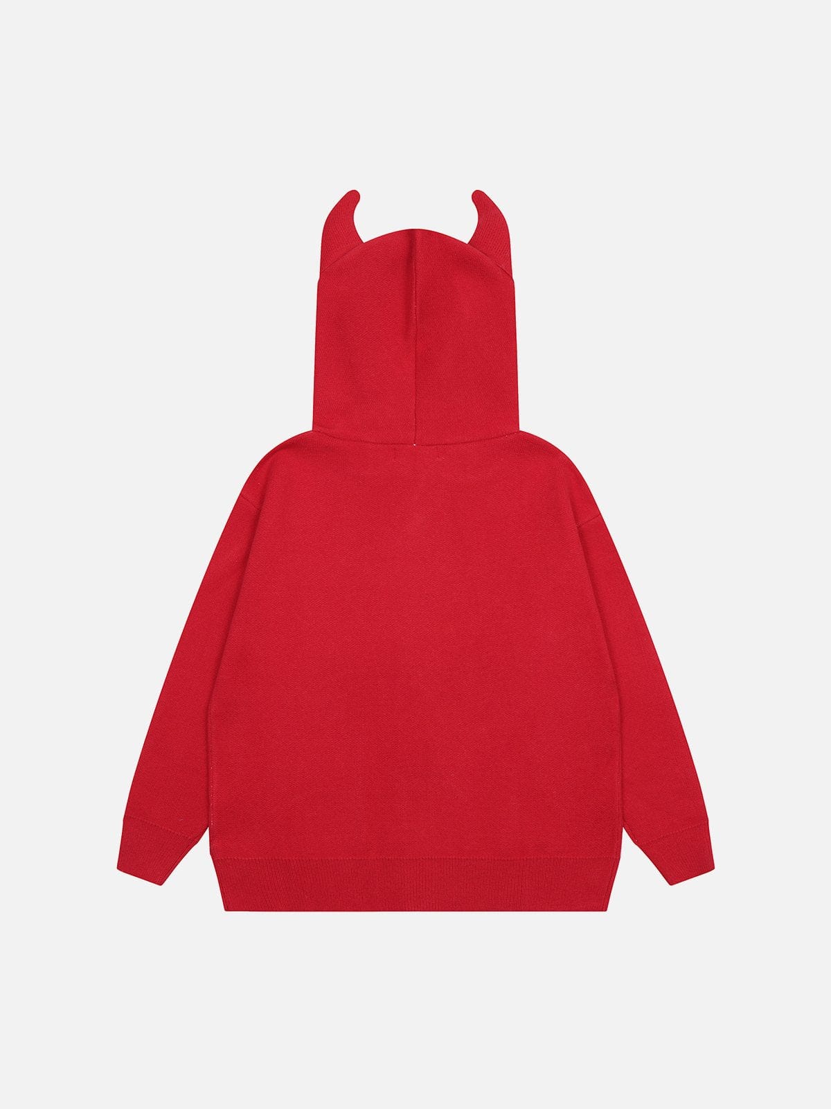 Sudadera con capucha de punto de cuerno de diablo