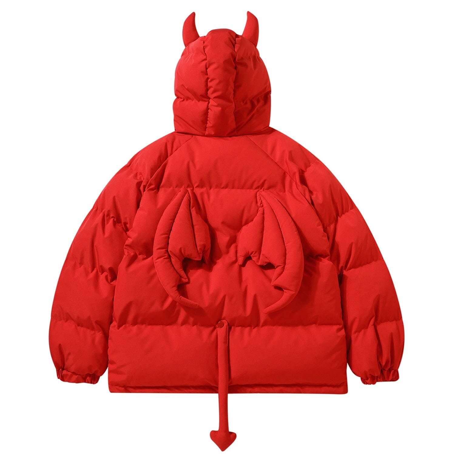 Devil Horns and Wings Streetwear Puffer Jacket