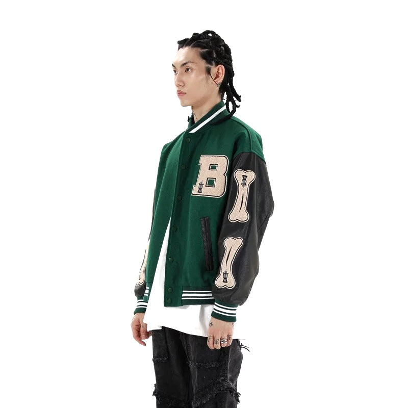 Skeleton Sleeve Varsity Jacket