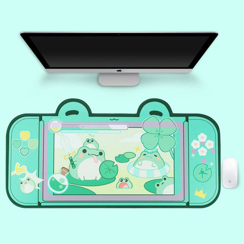 Niedliche Frosch-Schreibunterlage in Nintendo Switch-Form