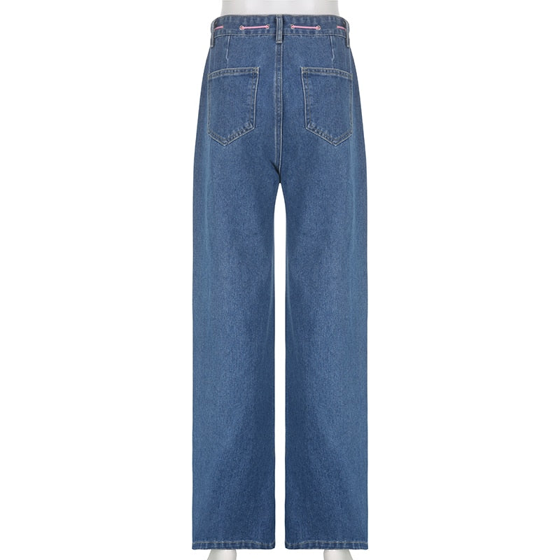 Y2K Indie Girl Herz Baggy Jeans