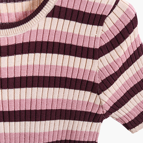 Colorblock Stripe Ribbed Tee