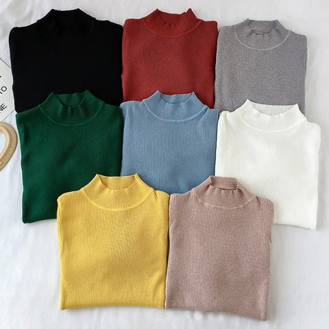 Basic-Pullover mit Stehkragen