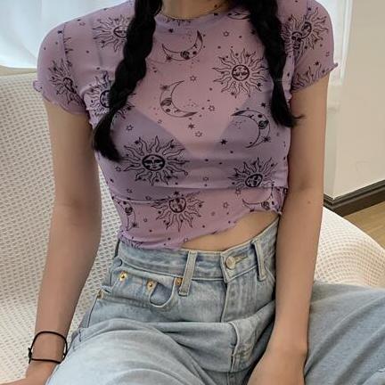 Celestial Mesh Crop Top