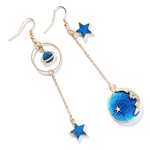 Planet Moon Star Earrings