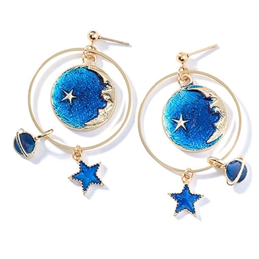 Planet Moon Star Earrings