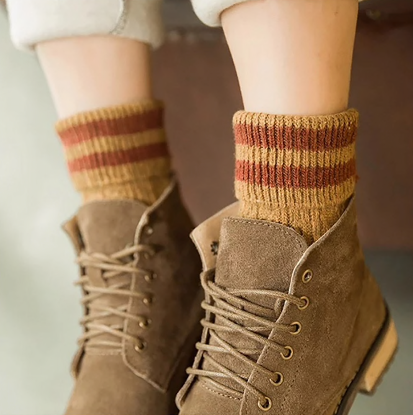 Double Stripe Knitted Socks