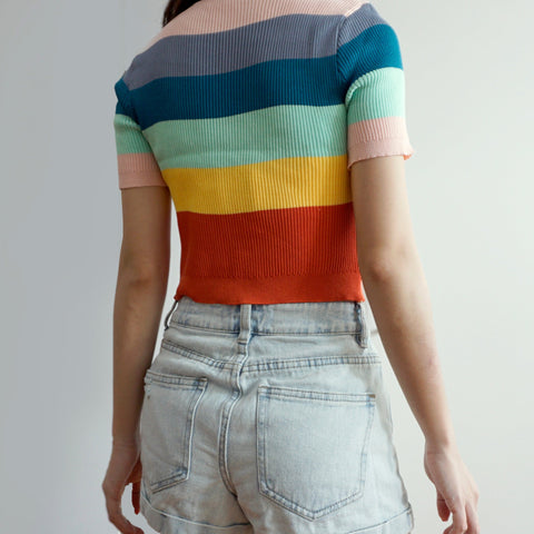 Rainbow Mock Neck Shirt