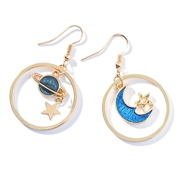 Planet Moon Star Earrings