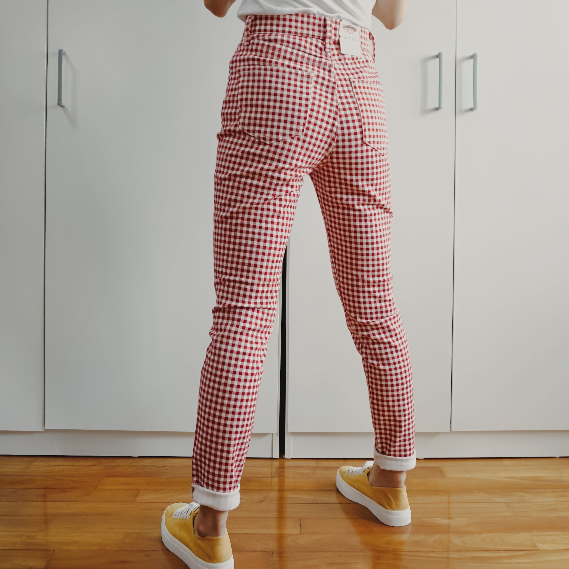 Gingham Skinny Jeans