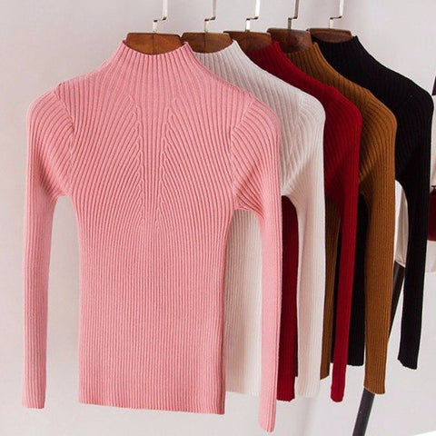 Ribbed Mock Neck Sweater