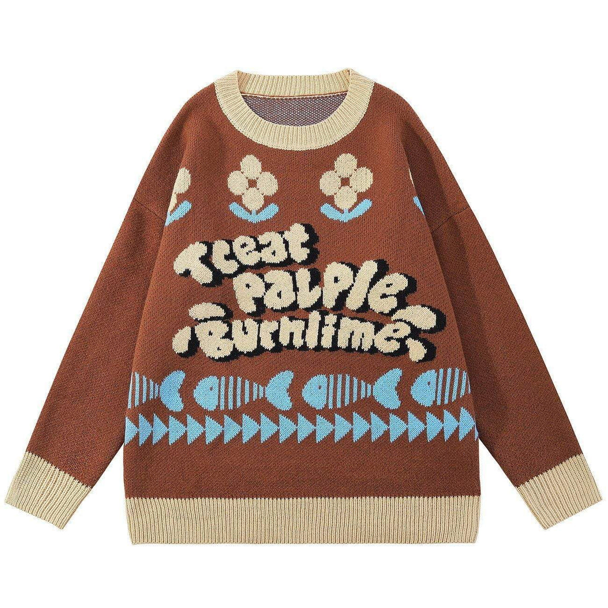 Fish Pattern Knit Sweater