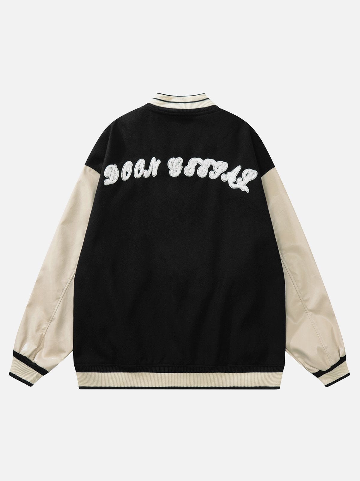 Flocking Embroidery Letters Varsity Jacket