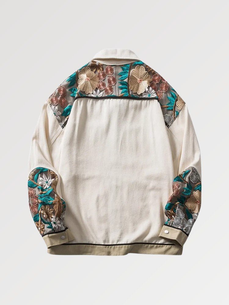 Floral Embroidery Jean Jacket