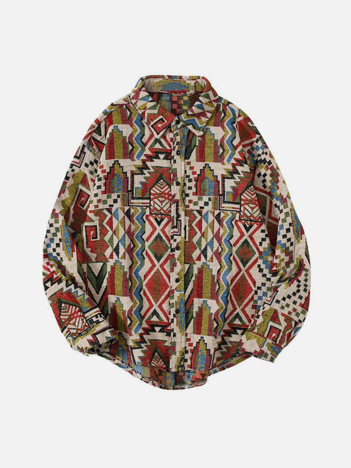 Camisa geométrica de manga larga