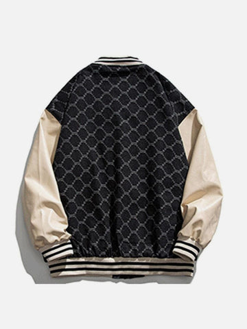 Grid Letter Varsity Jacket