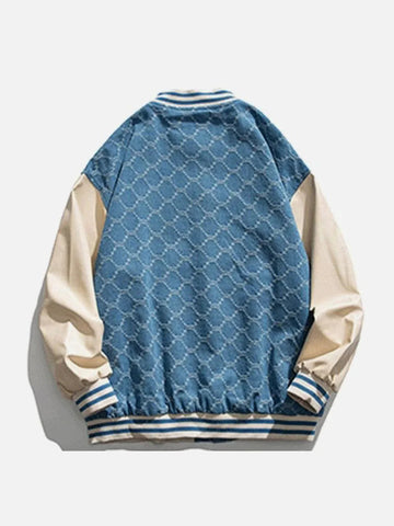 Grid Letter Varsity Jacket