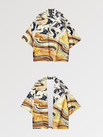 Kimono 'Psykomida' con patrón Haori