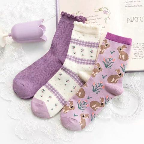 Bunny Floral Sock Set