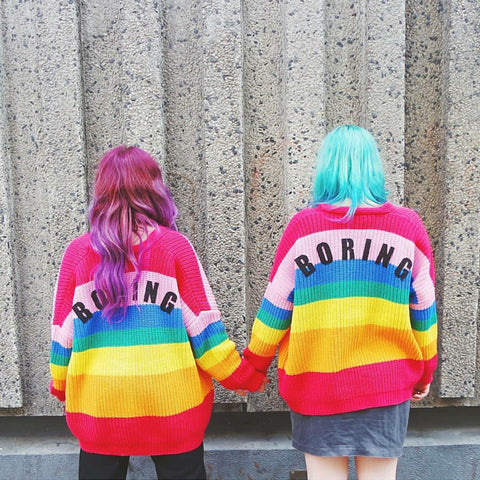 Rainbow Knitted Cardigan