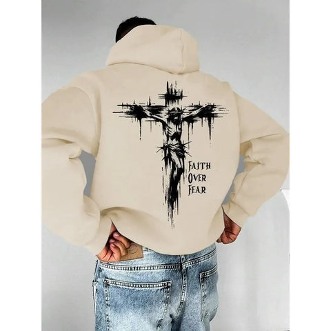 Cross-Shaped Hooded Sweatshirt