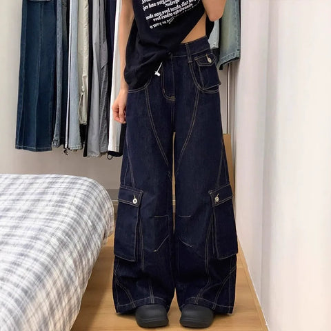 Loose Straight-Leg Wide-Leg Jeans