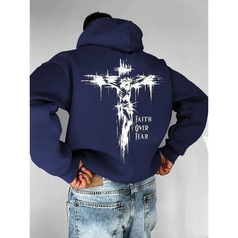Cross-Shaped Hooded Sweatshirt